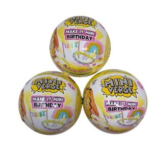 Make it mini Birthday Mini Verse blind ball series one lot of three balls new